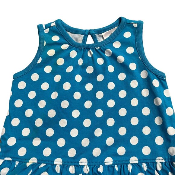 Hanna Andersson Sz 60 (3-6m) Blue Polkadot Ruffle Dress - Picture 3 of 5